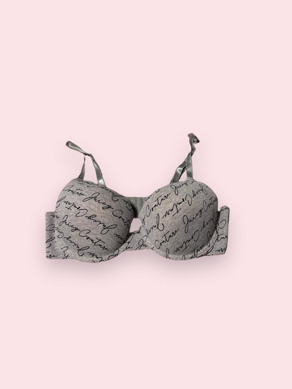 Juicy Couture Gray Script Logo T-Shirt Bra